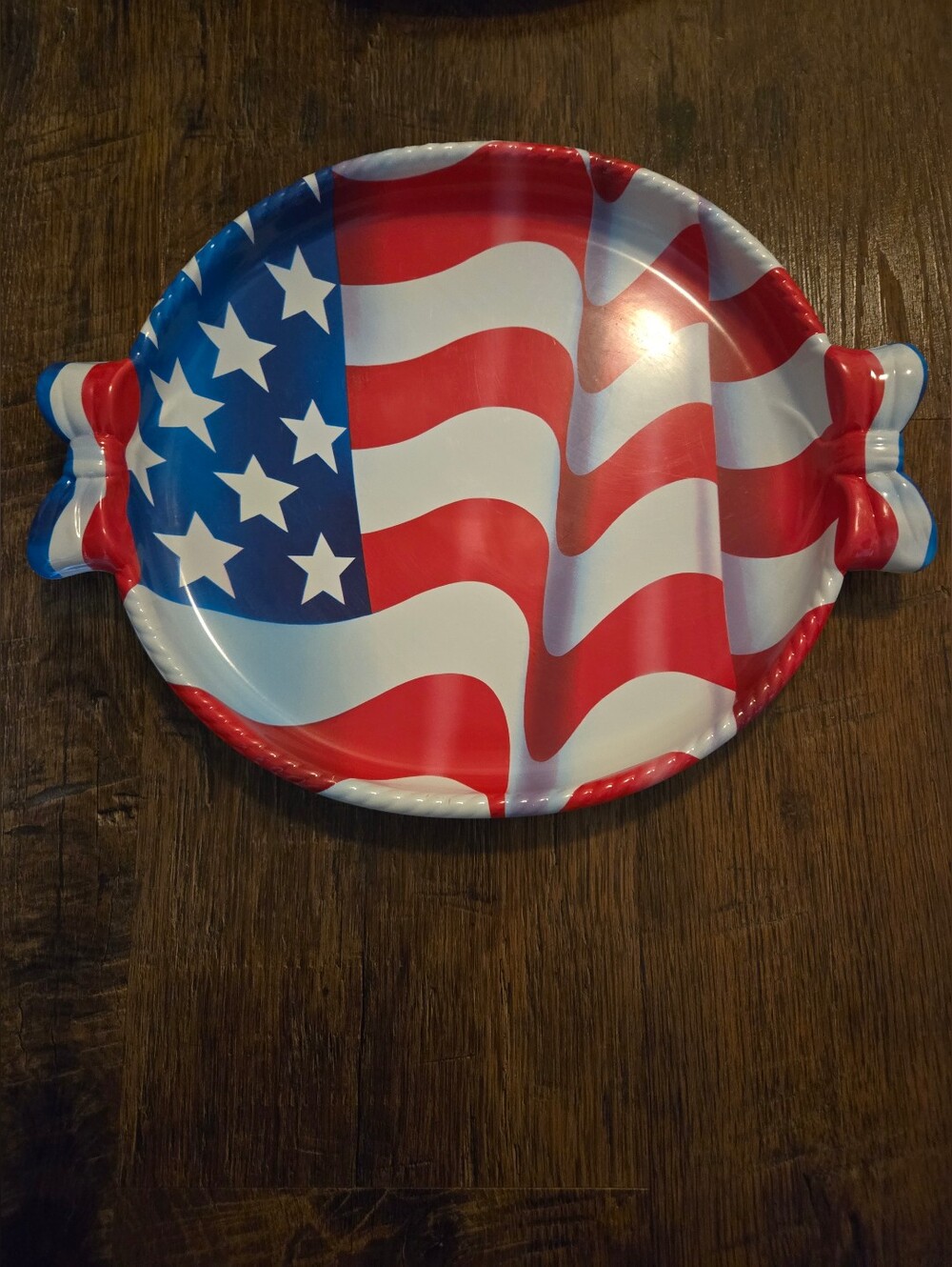 American Flag Decorative Serving Tray - Red White Blue